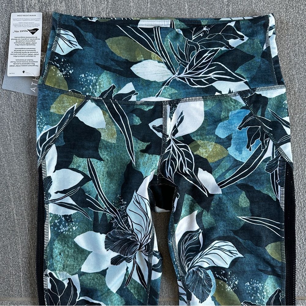 NWT Athleta Leafy Floral High Rise Tropical Mesh Chaturanga 7/8 Leggings XS - Picture 5 of 16